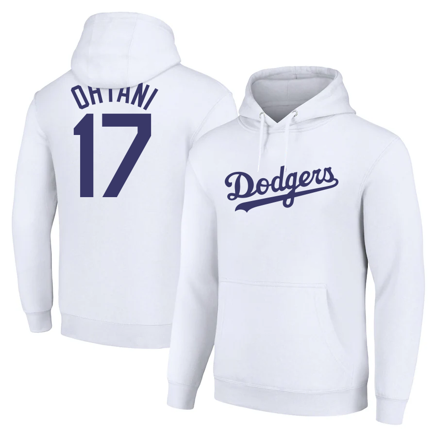 Men Los Angeles Dodgers #17 Ohtani 2024 MLB World Series Champions white hoodie